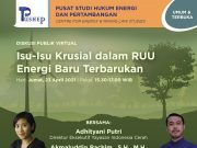 Diskusi Publik “Isu-Isu Krusial dalam RUU Energi Baru Terbarukan”