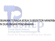 Kebijakan Tenaga Kerja Subsektor Minerba dan Dukungan Pendanaan