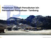 Penjelasan Terkait Pencabutan Izin Perusahaan-Perusahaan Tambang